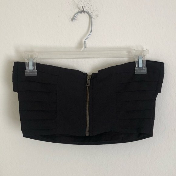 Silence + Noise Black Tiered Crop Top Tube Top NWT size 0 - Picture 10 of 10